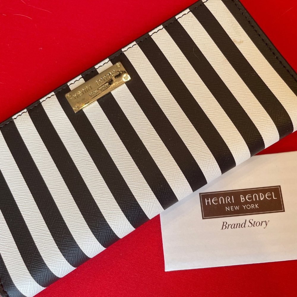 Henri Bendel Centennial Stripe Slim Wallet